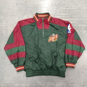 Seattle Sonics Reversible NBA Green and Red Jacket Kid's S Measurements VTG